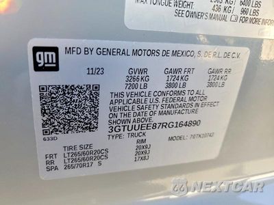Zdjęcie 12 z 12 samochodu: 2024 GMC SIERRA K1500 AT4 VIN:3GTUUEE87RG164890 - miniatura