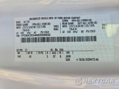 Zdjęcie 12 z 12 samochodu: 2022 FORD F350 SUPER DUTY VIN:1FD8X3E64NEE94642 - miniatura