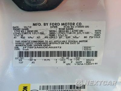 Zdjęcie 12 z 12 samochodu: 2013 FORD F250 SUPER DUTY VIN:1FTBF2A60DEA02572 - miniatura
