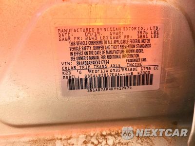 Zdjęcie 12 z 12 samochodu: 2019 NISSAN SENTRA S VIN:3N1AB7AP4KY417474 - miniatura