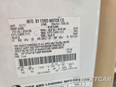 Zdjęcie 12 z 12 samochodu: 2011 FORD F150 SUPERCREW VIN:1FTFW1ET4BFB60688 - miniatura