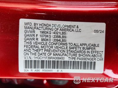 Zdjęcie 12 z 12 samochodu: 2024 HONDA ACCORD EX VIN:1HGCY1F39RA068450 - miniatura