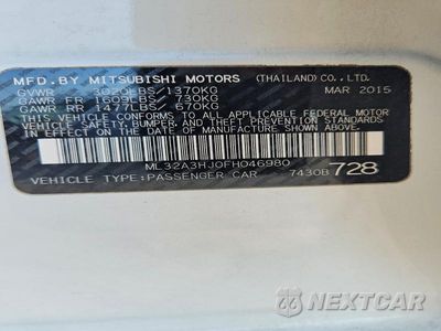 Zdjęcie 12 z 12 samochodu: 2015 MITSUBISHI MIRAGE DE VIN:ML32A3HJ0FH046980 - miniatura