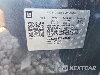 Zdjęcie 12 z 12 samochodu: 2019 CHEVROLET MALIBU LS VIN:1G1ZB5ST2KF207195 - miniatura