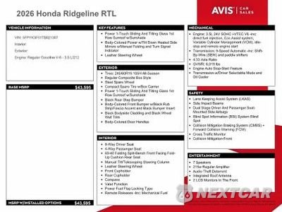 Zdjęcie 12 z 13 samochodu: 2026 HONDA RIDGELINE RTL VIN:5FPYK3F51TB021387 - miniatura