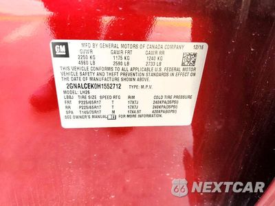 Zdjęcie 13 z 13 samochodu: 2017 CHEVROLET EQUINOX LT VIN:2GNALCEK0H1552712 - miniatura