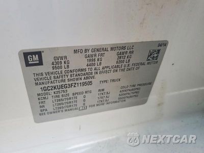 Zdjęcie 12 z 12 samochodu: 2015 CHEVROLET SILVERADO K2500 HEAVY DUTY VIN:1GC2KUEG3FZ119505 - miniatura