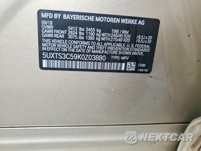 Zdjęcie 14 z 14 samochodu: 2019 BMW X3 XDRIVEM40I VIN:5UXTS3C59K0Z03880 - miniatura