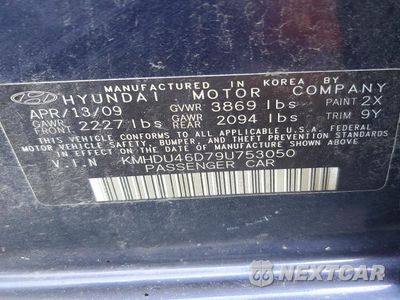 Zdjęcie 12 z 12 samochodu: 2009 HYUNDAI ELANTRA SE VIN:KMHDU46D79U753050 - miniatura