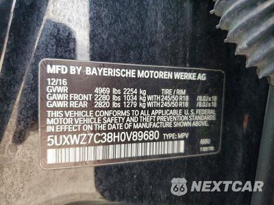 Zdjęcie 13 z 13 samochodu: 2017 BMW X3 SDRIVE28I VIN:5UXWZ7C38H0V89680 - miniatura