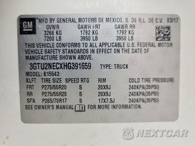 Zdjęcie 12 z 12 samochodu: 2017 GMC SIERRA K1500 SLT VIN:3GTU2NECXHG391659 - miniatura
