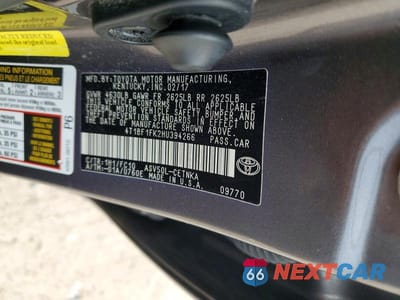 Zdjęcie 12 z 12 samochodu: 2017 TOYOTA CAMRY LE VIN:4T1BF1FK2HU394266 - miniatura