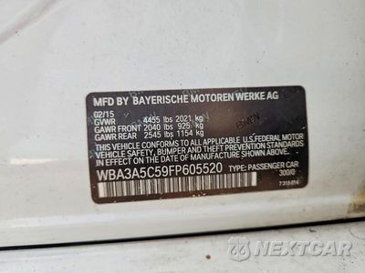 Zdjęcie 12 z 12 samochodu: 2015 BMW 328 I VIN:WBA3A5C59FP605520 - miniatura