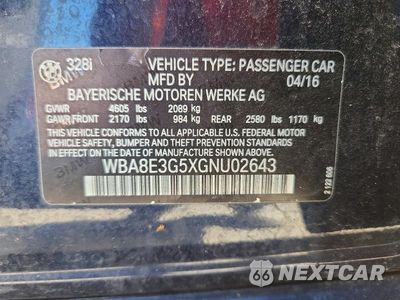 Zdjęcie 12 z 12 samochodu: 2016 BMW 328 XI SULEV VIN:WBA8E3G5XGNU02643 - miniatura