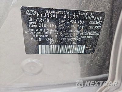 Zdjęcie 12 z 12 samochodu: 2020 HYUNDAI ELANTRA SEL VIN:KMHD84LF6LU977587 - miniatura