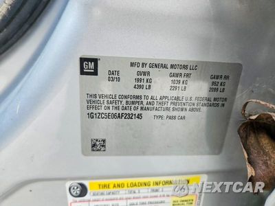 Zdjęcie 12 z 12 samochodu: 2010 CHEVROLET MALIBU 1LT VIN:1G1ZC5E06AF232145 - miniatura