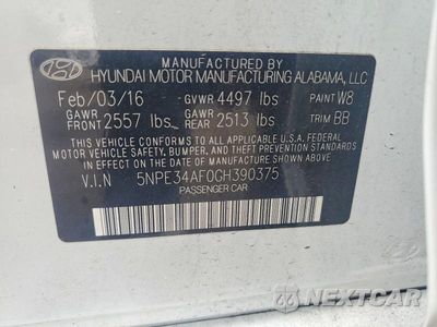 Zdjęcie 12 z 12 samochodu: 2016 HYUNDAI SONATA SPORT VIN:5NPE34AF0GH390375 - miniatura