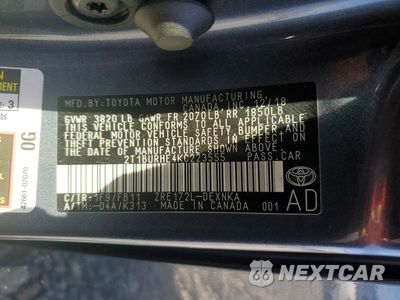 Zdjęcie 12 z 12 samochodu: 2019 TOYOTA COROLLA LE VIN:2T1BURHE4KC223555 - miniatura