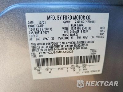 Zdjęcie 12 z 12 samochodu: 2021 FORD EDGE SEL VIN:2FMPK3J93MBA59826 - miniatura