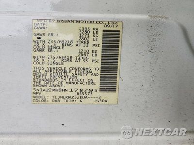 Zdjęcie 13 z 13 samochodu: 2017 NISSAN MURANO SL VIN:5N1AZ2MH9HN178795 - miniatura