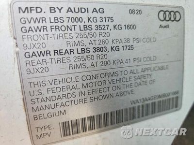 Zdjęcie 12 z 12 samochodu: 2021 AUDI E-TRON SPORTBACK PRESTIGE VIN:WA13AAGE9MB001668 - miniatura