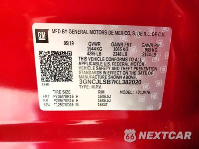 Zdjęcie 13 z 13 samochodu: 2019 CHEVROLET TRAX 1LT VIN:3GNCJLSB7KL382020 - miniatura