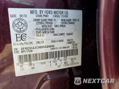 Zdjęcie 13 z 13 samochodu: 2011 FORD EDGE SEL VIN:2FMDK4JC9BBA24242 - miniatura
