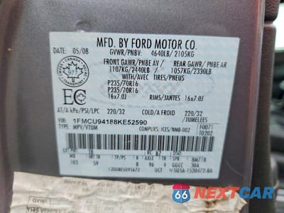 Zdjęcie 14 z 14 samochodu: 2008 FORD ESCAPE LIMITED VIN:1FMCU94188KE52590 - miniatura