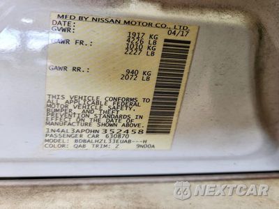 Zdjęcie 13 z 13 samochodu: 2017 NISSAN ALTIMA 2.5 SR VIN:1N4AL3AP0HN352458 - miniatura