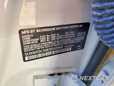 Zdjęcie 12 z 12 samochodu: 2014 BMW X3 XDRIVE28I VIN:5UXWX9C58E0D42869 - miniatura