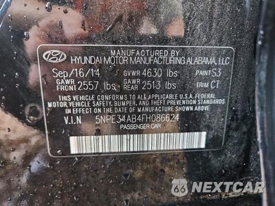 Zdjęcie 12 z 12 samochodu: 2015 HYUNDAI SONATA SPORT 2.0T VIN:5NPE34AB4FH086624 - miniatura