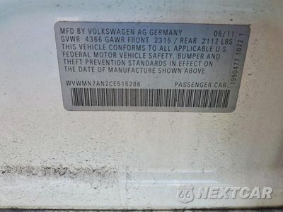 Zdjęcie 12 z 12 samochodu: 2012 VOLKSWAGEN CC SPORT VIN:WVWMN7AN2CE515286 - miniatura