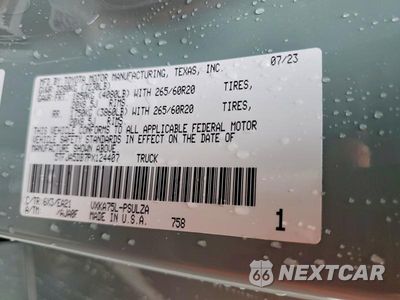 Zdjęcie 12 z 12 samochodu: 2023 TOYOTA TUNDRA CREWMAX LIMITED VIN:5TFJA5DB7PX124407 - miniatura