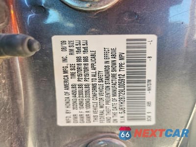 Zdjęcie 12 z 12 samochodu: 2009 HONDA ELEMENT EX VIN:5J6YH28729L005912 - miniatura