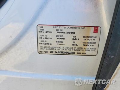Zdjęcie 13 z 13 samochodu: 2016 TESLA MODEL X VIN:5YJXCBE29GF023803 - miniatura