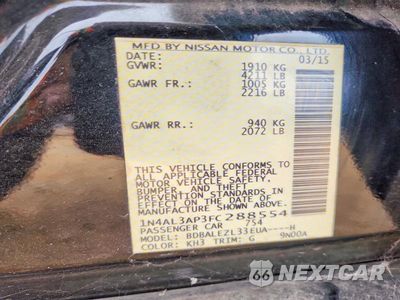 Zdjęcie 13 z 13 samochodu: 2015 NISSAN ALTIMA 2.5 S VIN:1N4AL3AP3FC288554 - miniatura
