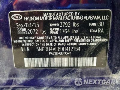 Zdjęcie 13 z 13 samochodu: 2013 HYUNDAI ELANTRA GLS VIN:5NPDH4AE8DH412154 - miniatura