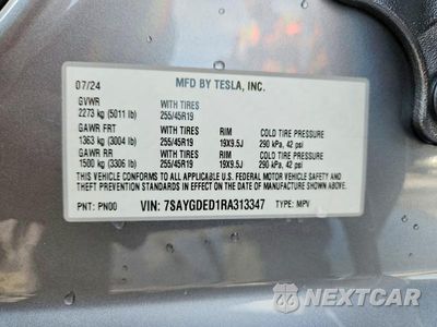 Zdjęcie 13 z 13 samochodu: 2024 TESLA MODEL Y VIN:7SAYGDED1RA313347 - miniatura