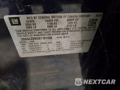 Zdjęcie 13 z 13 samochodu: 2016 CHEVROLET EQUINOX LT VIN:2GNALCEK5G1181996 - miniatura