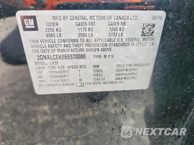 Zdjęcie 13 z 13 samochodu: 2014 CHEVROLET EQUINOX LT VIN:2GNALCEK6E6370088 - miniatura