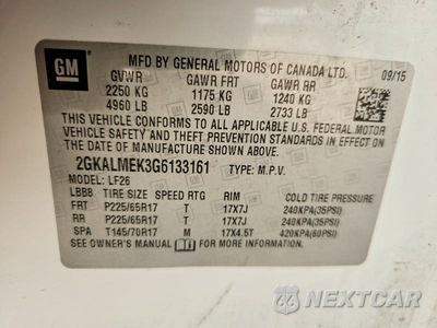 Zdjęcie 13 z 13 samochodu: 2016 GMC TERRAIN SLE VIN:2GKALMEK3G6133161 - miniatura