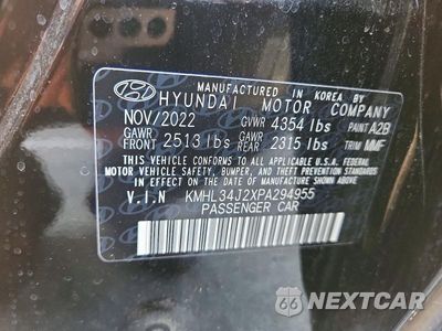 Zdjęcie 12 z 12 samochodu: 2023 HYUNDAI SONATA LIMITED VIN:KMHL34J2XPA294955 - miniatura