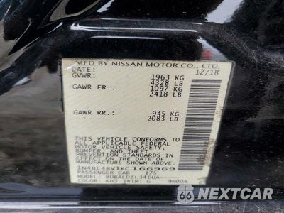 Zdjęcie 12 z 12 samochodu: 2019 NISSAN ALTIMA S VIN:1N4BL4BV1KC166969 - miniatura