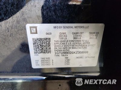 Zdjęcie 13 z 13 samochodu: 2019 GMC SIERRA K1500 SLE VIN:1GTU9BED1KZ308999 - miniatura