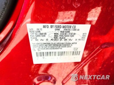 Zdjęcie 12 z 12 samochodu: 2013 FORD EDGE LIMITED VIN:2FMDK3KC0DBA90710 - miniatura