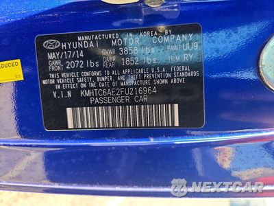 Zdjęcie 12 z 12 samochodu: 2015 HYUNDAI VELOSTER TURBO VIN:KMHTC6AE2FU216964 - miniatura