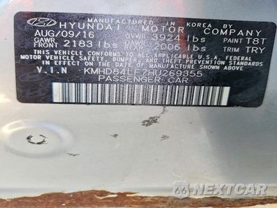 Zdjęcie 12 z 12 samochodu: 2017 HYUNDAI ELANTRA LIMITED VIN:KMHD84LF7HU269355 - miniatura