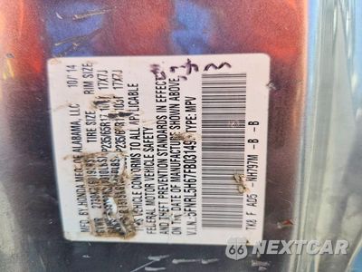 Zdjęcie 13 z 13 samochodu: 2015 HONDA ODYSSEY EXL VIN:5FNRL5H67FB031499 - miniatura
