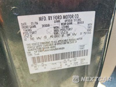 Zdjęcie 12 z 12 samochodu: 2006 FORD F150 VIN:1FTRF14WX6NB03920 - miniatura