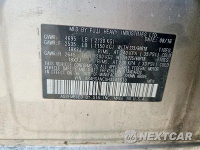 Zdjęcie 14 z 14 samochodu: 2017 SUBARU OUTBACK 2.5I LIMITED VIN:4S4BSANCXH3243610 - miniatura
